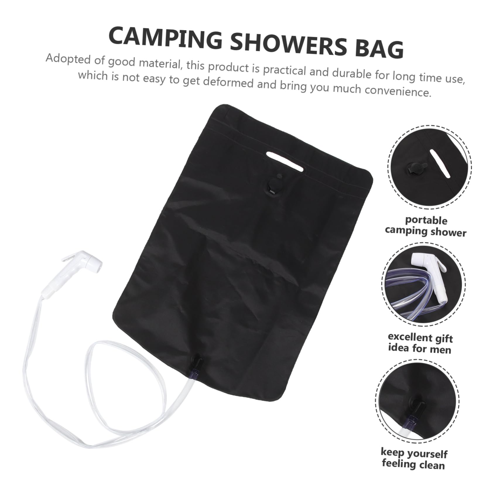 BESPORTBLE 1 Set Outdoor Wash Bag Camping Water Bag Outdoor Water Proof Bag Travel Kit Portable Shower Outdoor Showers Travel Shower Black 0.35mmpvc Oxford Laminating Fabric