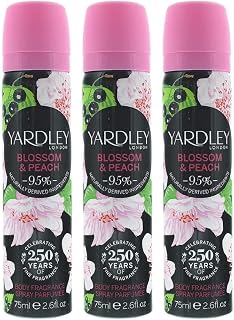 Yardley Ladies Womens Body Spray Deodorant Blossom 75ml 3 Pack