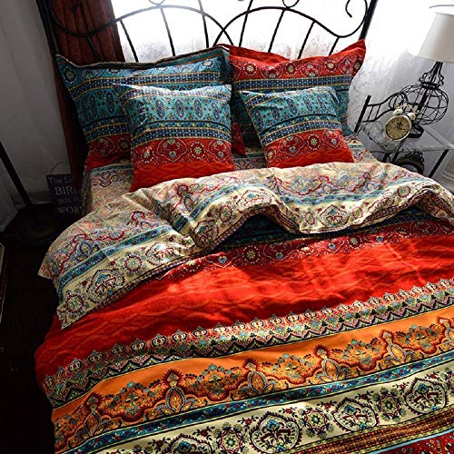 Dodou Boho Style Bedding Set Boho Duvet Cover Set Bohemian Bedding Set 3Psc (Queen) #TOP1