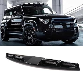 US Stock ROOF Lights Top Lamp Bar Searchlight Spotlights with 4 LED DRL Super Bright Fits for Land Rover Defender 2020-2026 Gloss Black