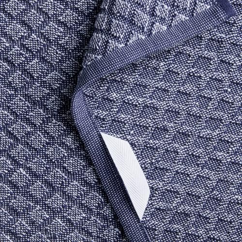 Martha Stewart Honeycomb Chambray Textured Kitchen Towel 4-Pack Set, 100% Cotton with Absorbent Terrycloth, Decorative Kitchen Towels, Navy Blue, 16"x28" - Image 4