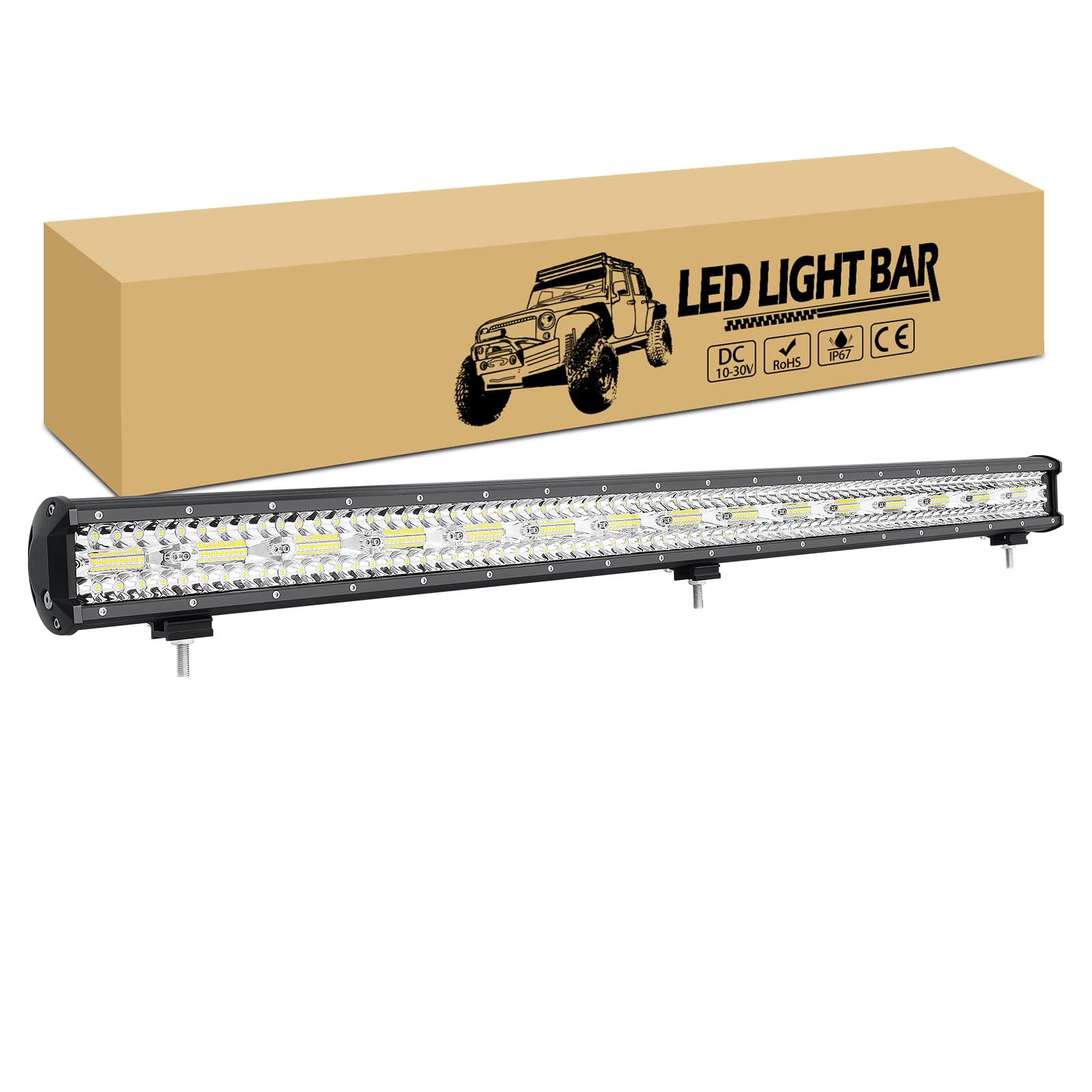 RIGIDON 107 cm 900 W listwa Led 4 x 4, 12 V 24 V IP67 wodoodporna lampa robocza LED do pojazdów offroad, pojazdów, ciężarówek, ciągników, 6000 K światła przeciwmgielne