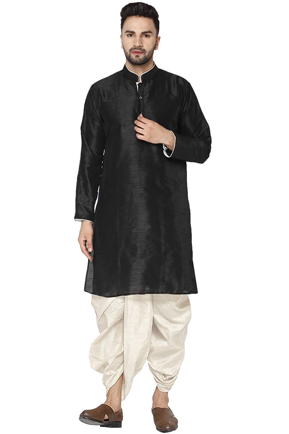 Dhoti Kurta ropa tradicional india hombre seda Royal Kurta 38 5