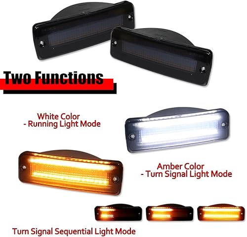 Miniatura 9 de Para Toyota Pickup 24WD, 1990 1991 1992 1993 1994 1995 Toyota Pickup 24WD, 1990 1991 4Runner parachoques delantero señal de giro DRL luz diurna