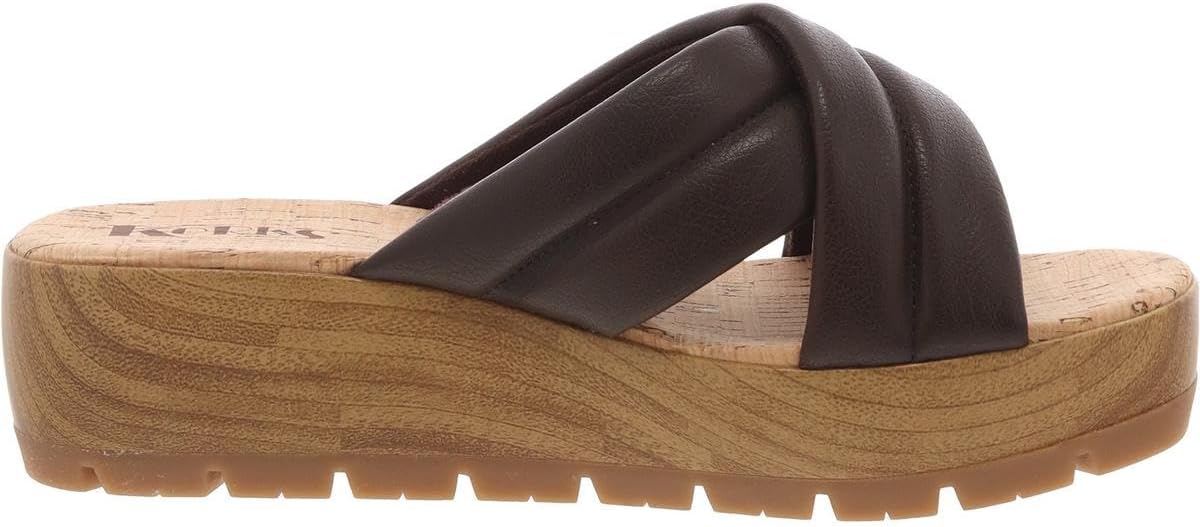 KORKS Womens FAITHE Criss-Cross Wedge Sandals - Image 2