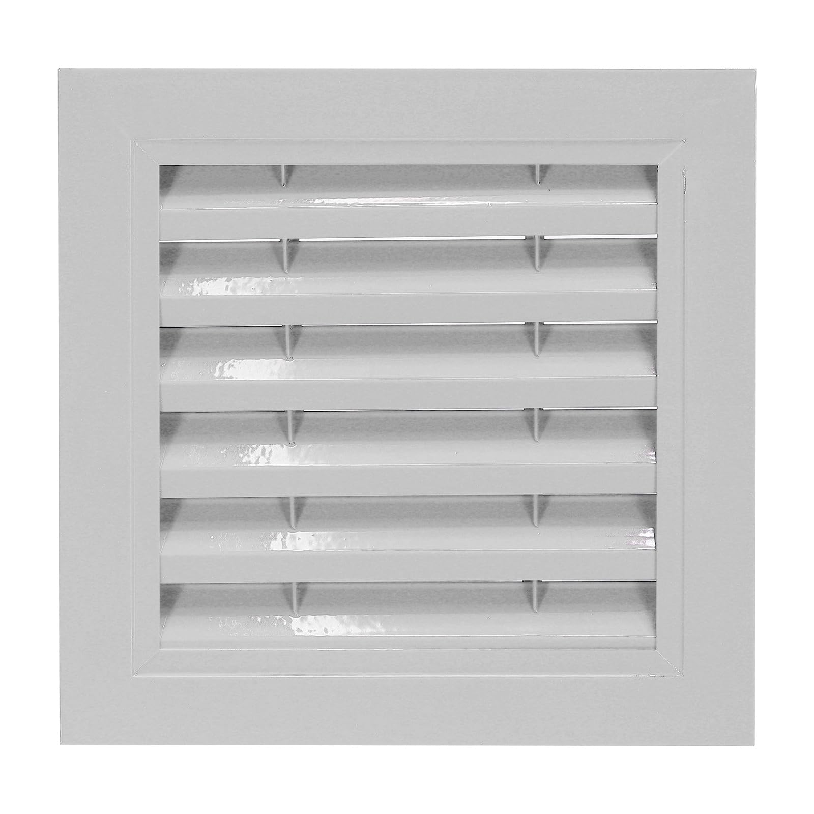 Nexarelle Aluminum Air Vent Grille, 6 x 6 Inch(Duct Opening) Exhaust Vent Cover Louvered Vent Grill for Wall Door Ceiling Cabinet Wardrobe Radiator Heating System, Gray