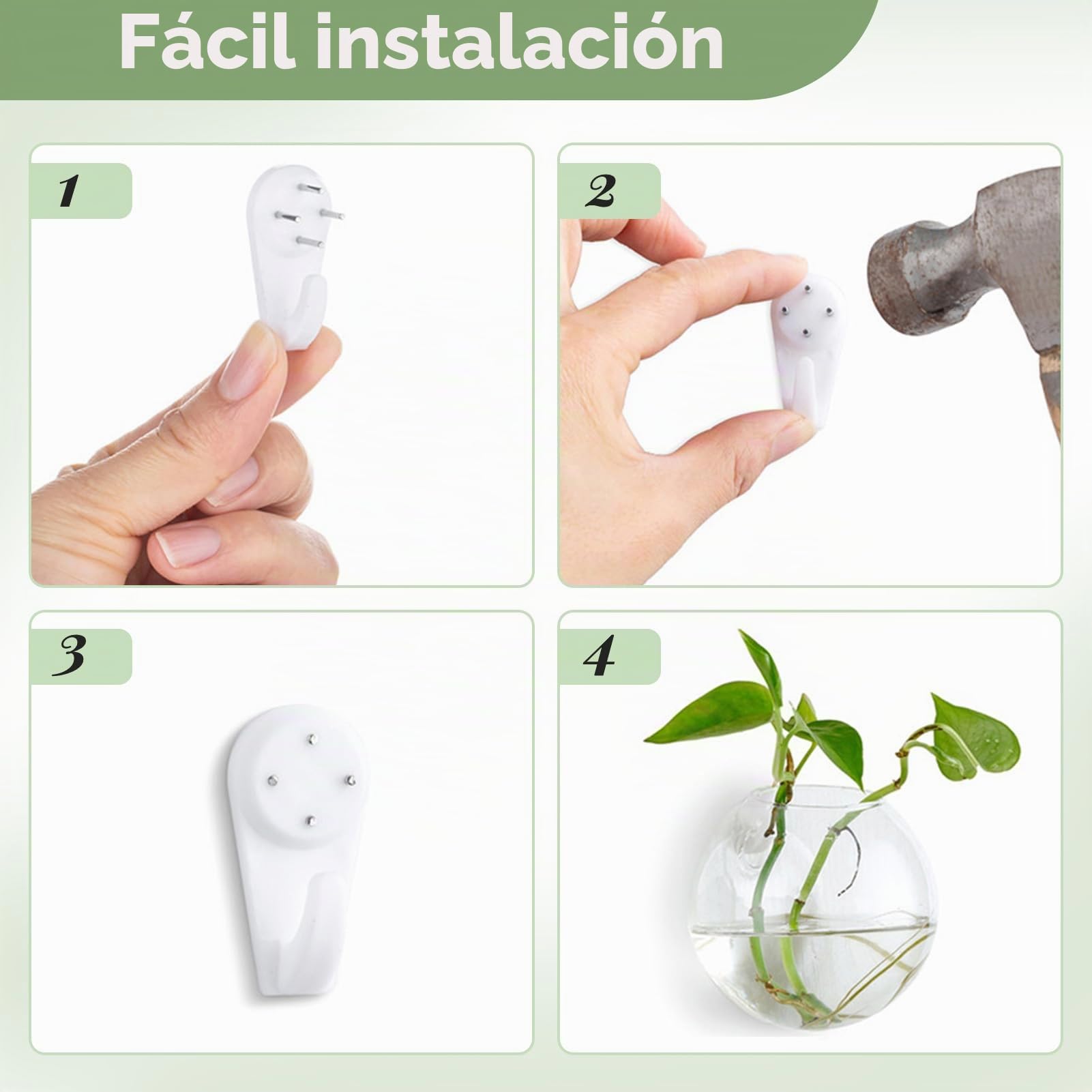 Nuptio 4 Piezas de Macetas de Vidrio para Colgar en la Pared, 10cm de Diámetro, Maceta de Vidrio Redonda, Jarrones para Plantar Agua, Florero de Aire, Terrarios de Plantas, Contenedor de Plantas