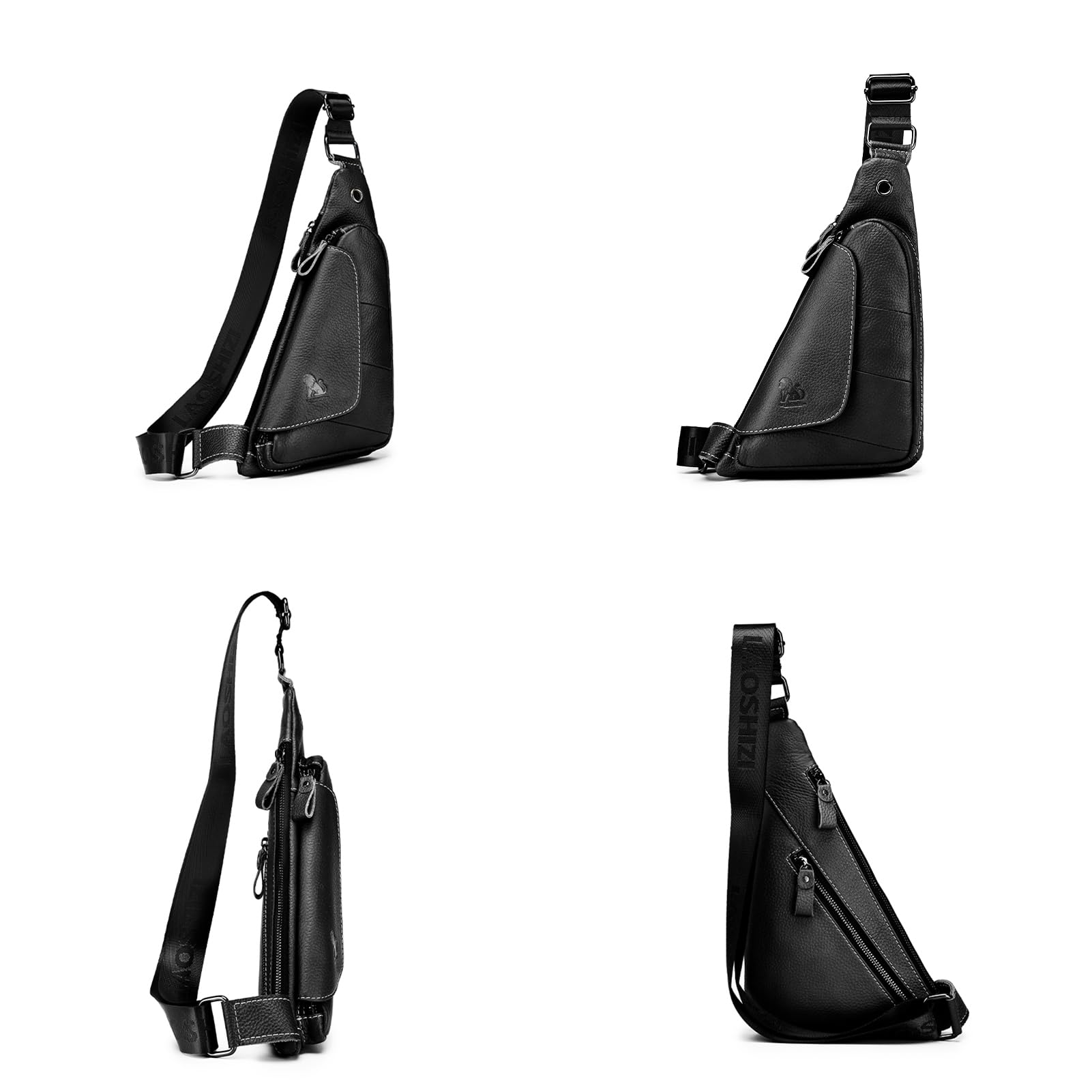pundarika sacs bandoulière homme cuir sac poitrine sacoche pochettes homme-Noir