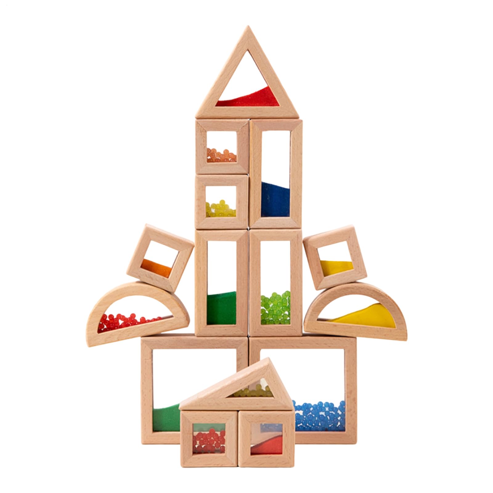 di costruzione per bambini, blocco sensoriale, giocattolo educativo di menta in legno, giocattolo colorato, blocco impilabile, per calze di compleanno, casa, asilo,
