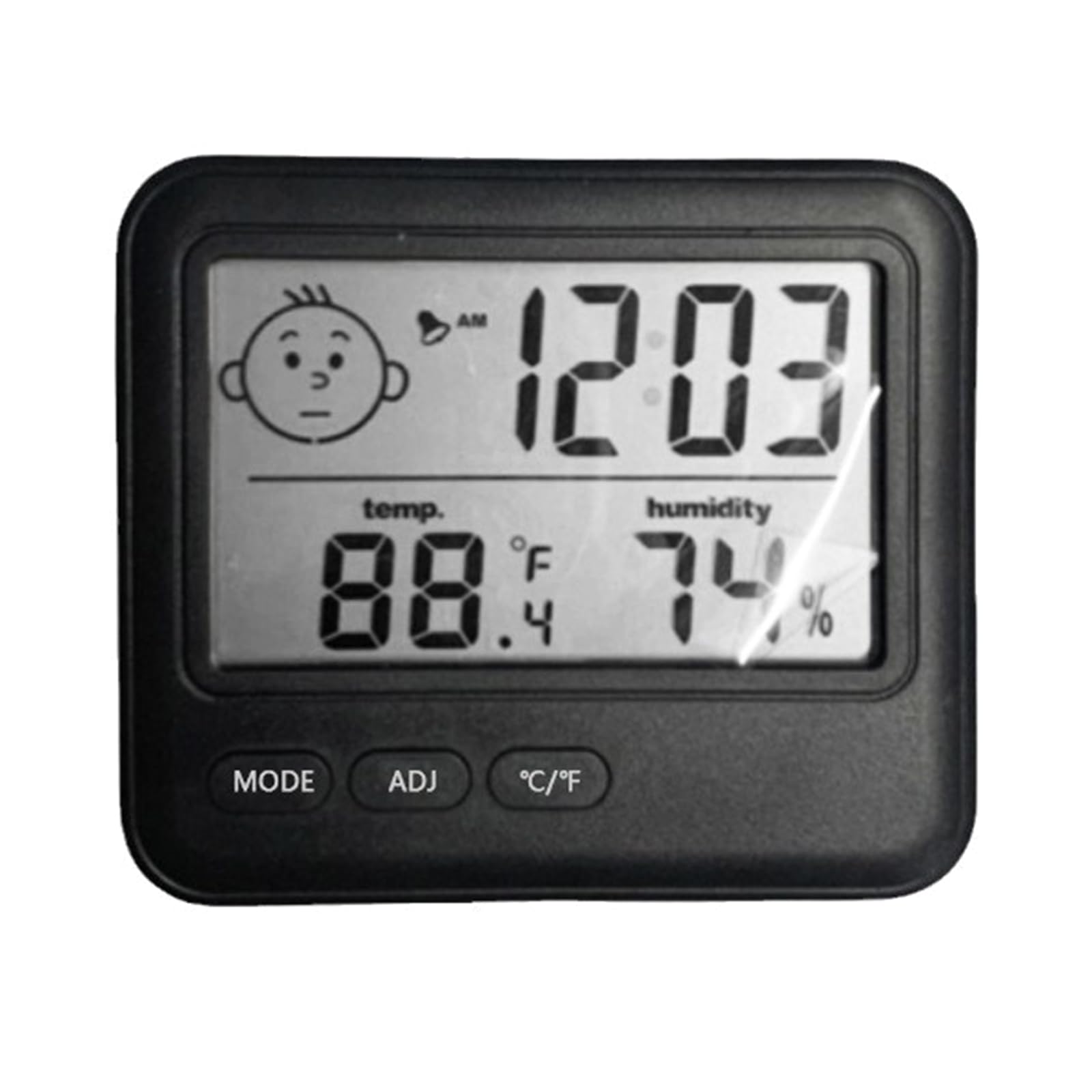 Nucelit Indoor Hygrometer Funny Face Digital Clock with Temperature and Humidity Tracking for Comfortable Living Space Indoor Temperature Humidity Meter