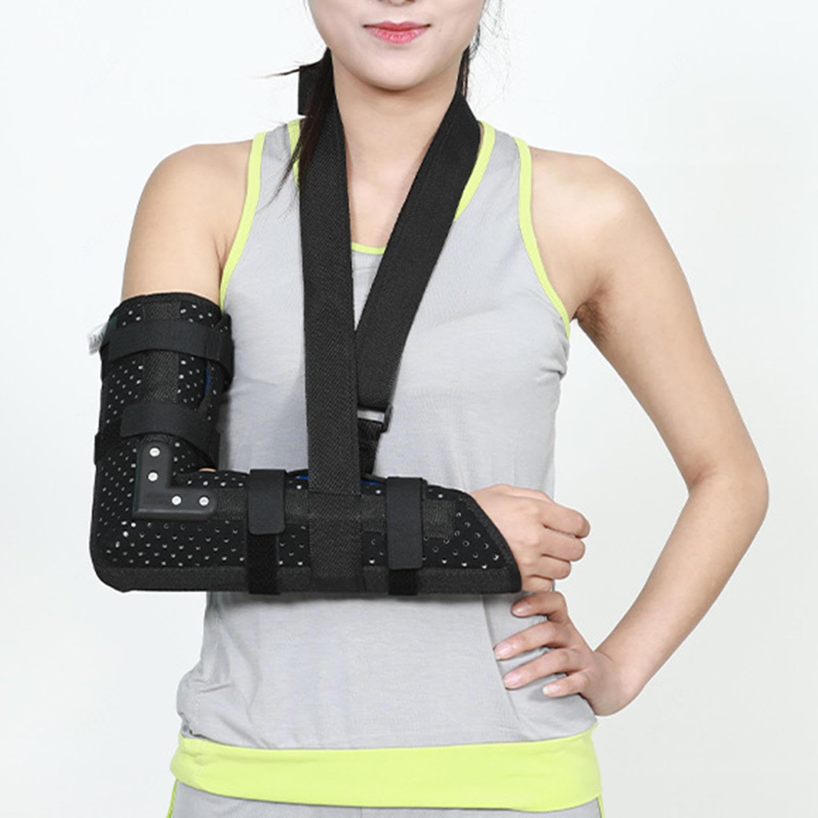 Soporte de Epicóndilo Humeral, Cinturón Fijo de Articulación de Codo de Hueso de Antebrazo Transpirable, Soporte de Codo Ajustable para Fractura de Brazo de Húmero,L