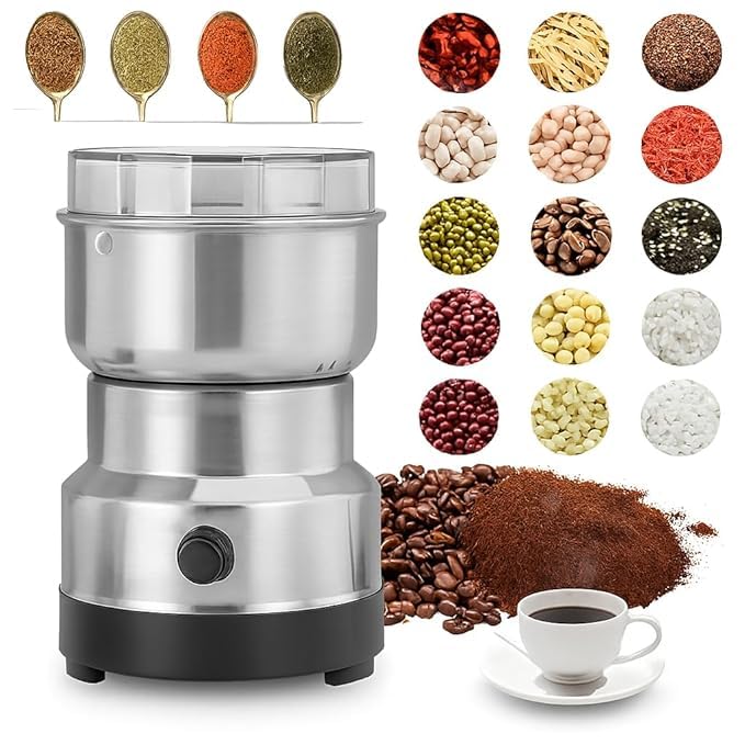 Image of Electric Grinder NM-8300 | 150W Stainless Steel Coffee, Spice & Dry Food Grinder | Portable Kitchen Blender Machine with Sharp Blade