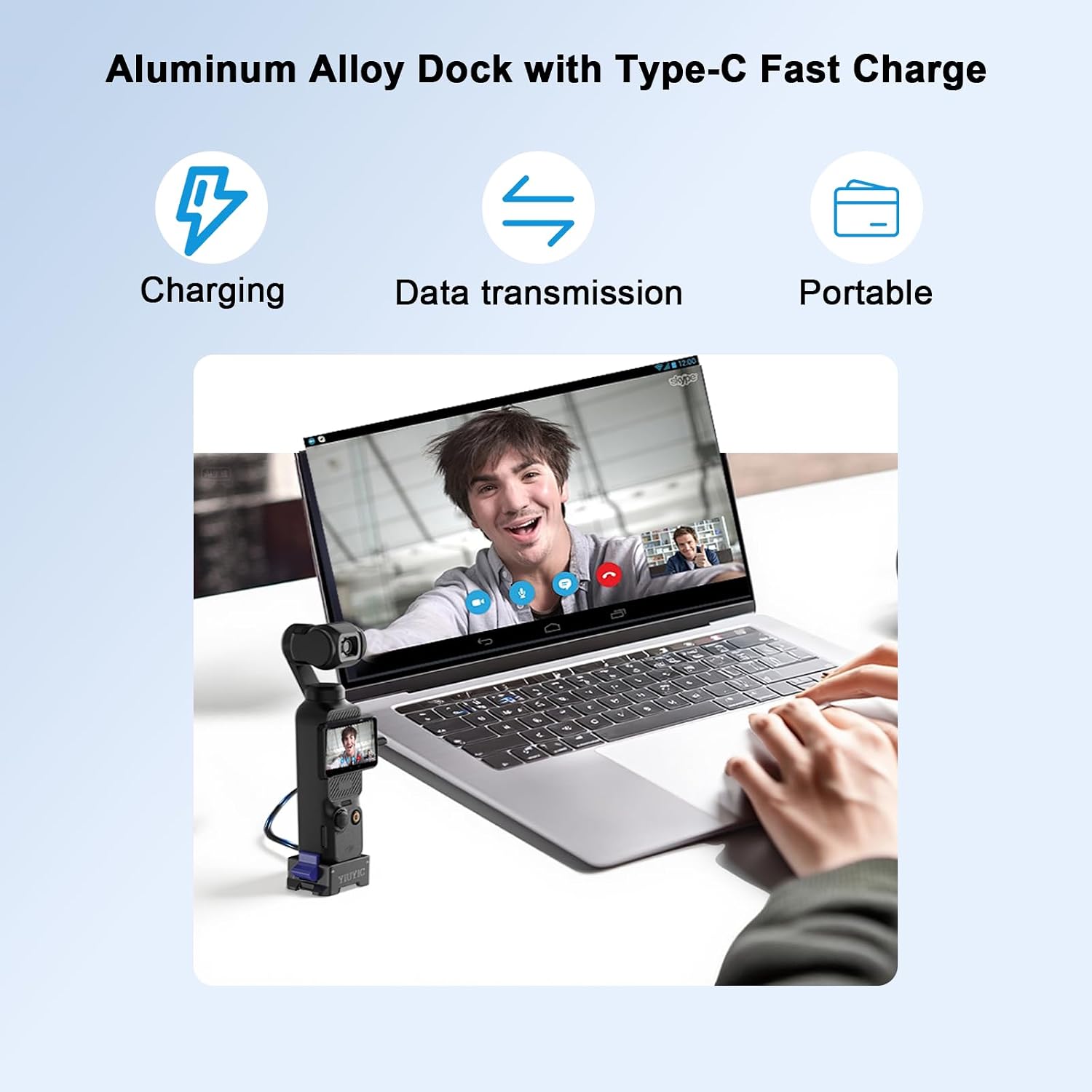 Charging Adapter Base for DJI Osmo Pocket 4/3 Aluminum Alloy Quick-Release image 2
