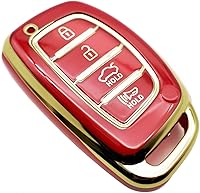 Vista 6 de FEYOUN - Funda de poliuretano termoplástico con 4 botones inteligentes para la llave a control remoto del automóvil; funda compatible