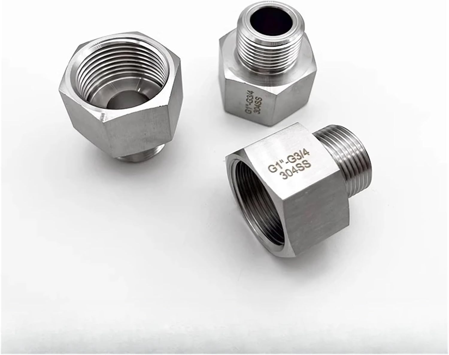 G3/4" BSP Male To Female M14 M16-M22 1/4" 3/8" 1/2" 1" BSP NPT Hex Reducer Bushing 304 Stainless Adapter Fitting High Pressure(M22X1.5 FEMALE_MALE TO FEMALE)