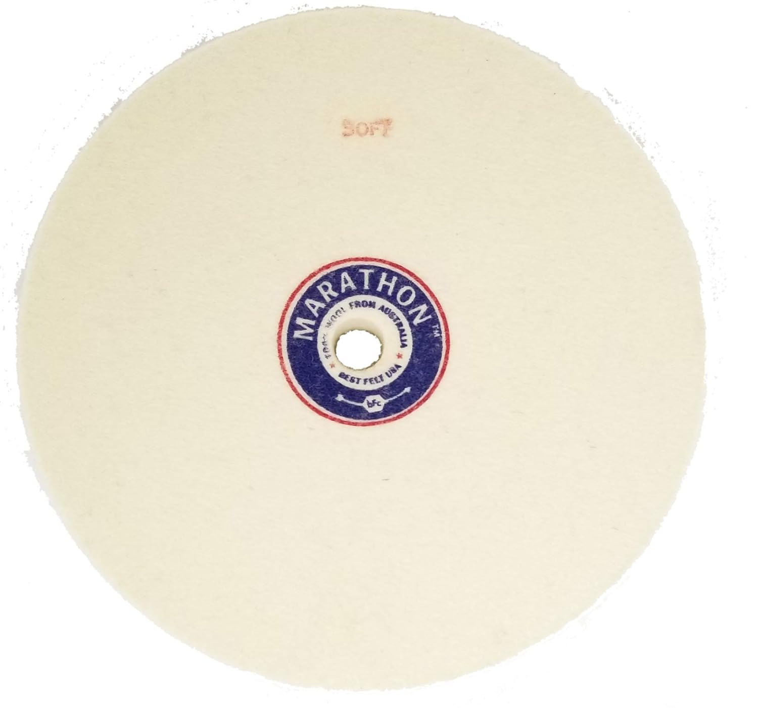 Marathon 8" x 3/4" Felt Polishing Wheel, Soft Density, 5/8" Arbor Hole