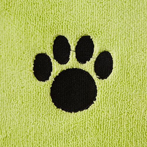 Image of Bone Dry Pet Grooming Microfiber Towel, Embroidered Collection, X-Large,41x23.5, Lettuce Green (Pack of 2)
