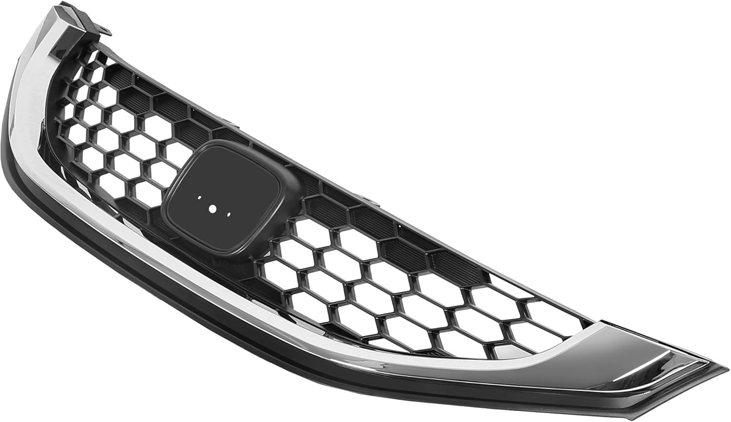Front Grill Compatible with 2013-2015 Honda Civic Sedan Honeycomb Grille W/Silver Trim Replacement for 71121TR3A01 HO1200216 71122TR3A01 HO1202109