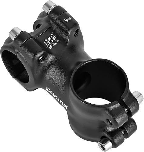 FOMTOR Vástago corto de bicicleta de 25.4 y 1.772 in para manillar de 1 'Bicicletas de montaña, bicicleta de carretera, bicicleta de engranaje fijo,