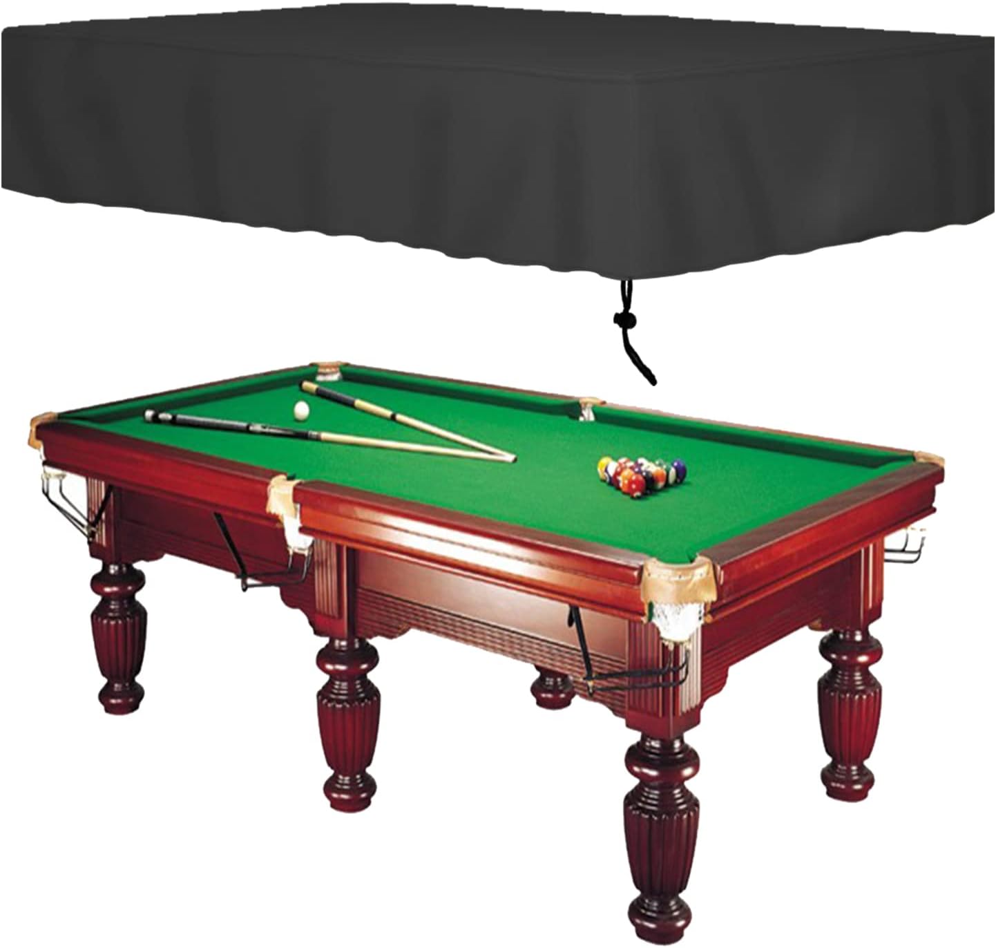 Oslimea 7/8/9ft Billiard Pool Table Cover with Drawstring, Pool Table Cover Waterproof, Snooker Table Covers Dustproof Furniture Cover for Billiard Table/Rectangle Table(9 ft)