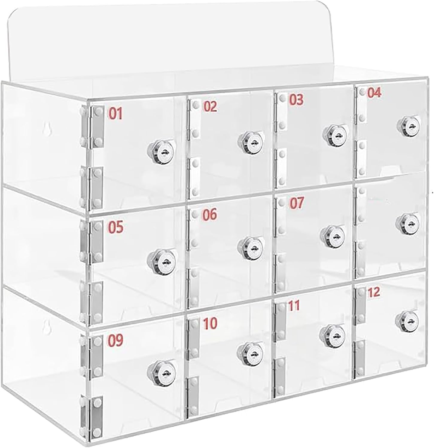 Mobile Phone Lock Box, Wall Mounted Acrylic Locker, Secure Storage for Office & Classroom, Employee Safe, 32x28cm, Ideal for Meetings & Shared Spaces