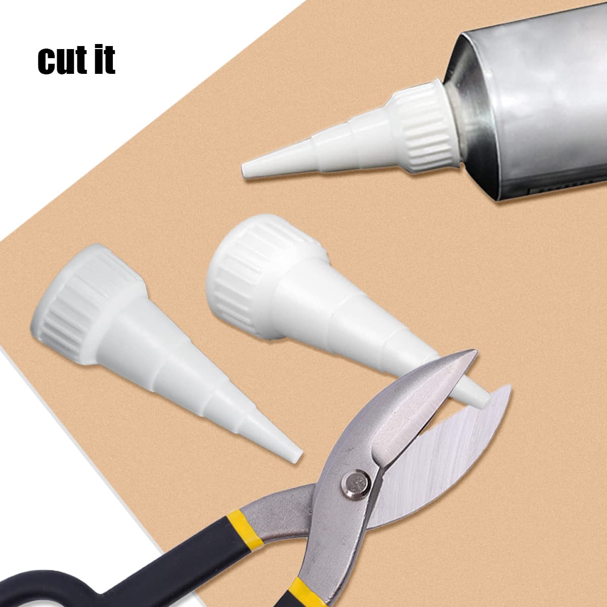 60 Pieces Snip Tip Applicator Cap Replacement for 3.7 Ounce E6000 Adhesive Tube