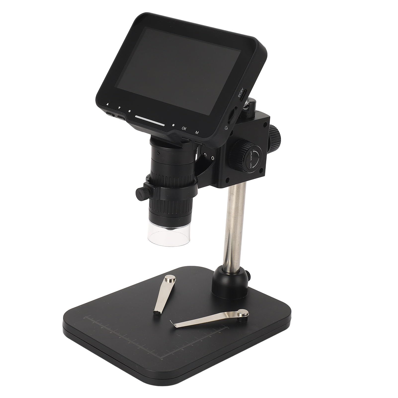 FTVOGUE Digitalmikroskop, ABS-USB-Digitalmikroskop mit 4,3-Zoll-IPS-Bildschirm, 1000-facher Vergrößerung, 8 Einstellbaren LEDs, Foto-Videoaufzeichnung für die Industrielle Inspektion von Münzen