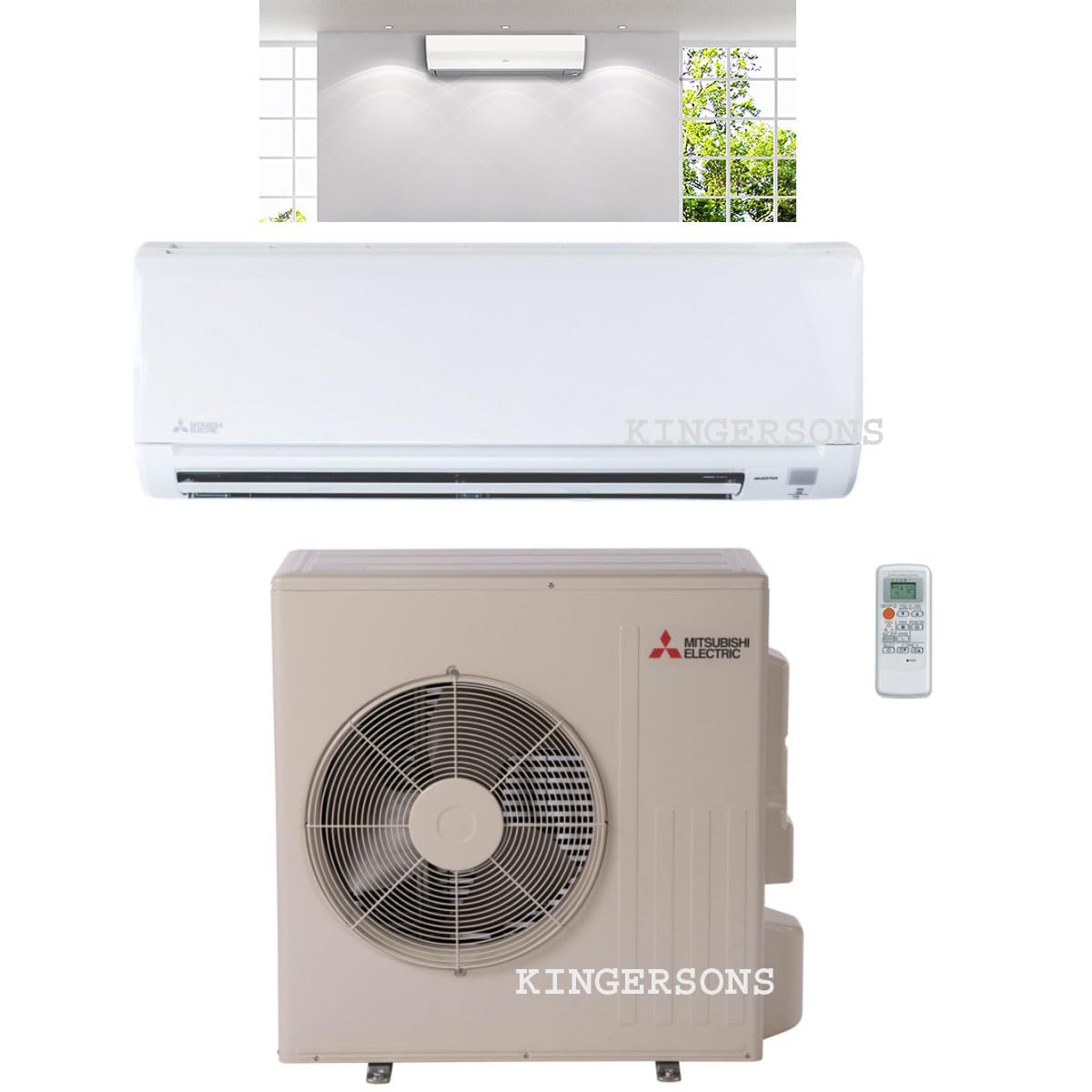 9,000 BTU SEER 16 Wall Mount Ductless Mini-Split Inverter Cool & Heat Pump System 0.7 Ton Energy Efficient ~ System