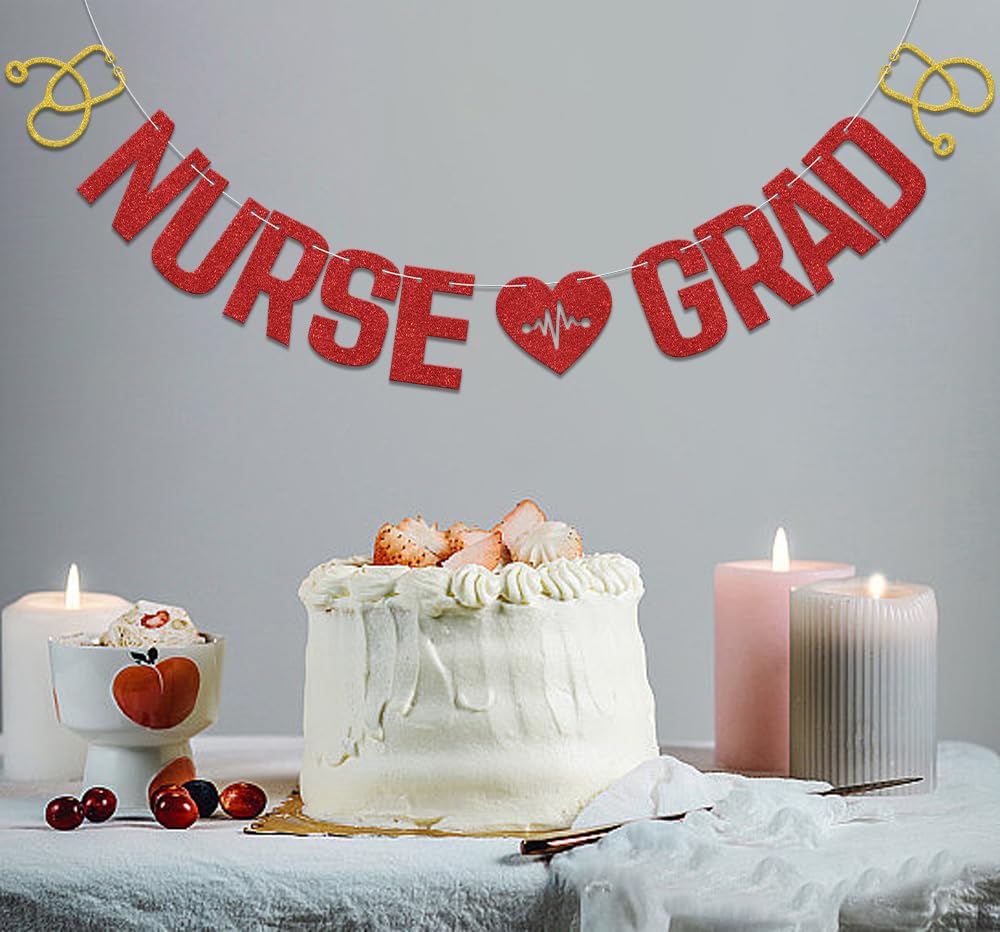 Nurse Grad Banner, Congrats RN BSN Party Decoration, Future Nurse, Nurse Graduation Party Decorations - Image 4
