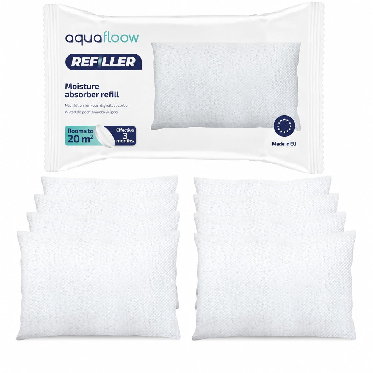 Aquafloow Dehumidifier Refill Bags 250 g Pack of 8