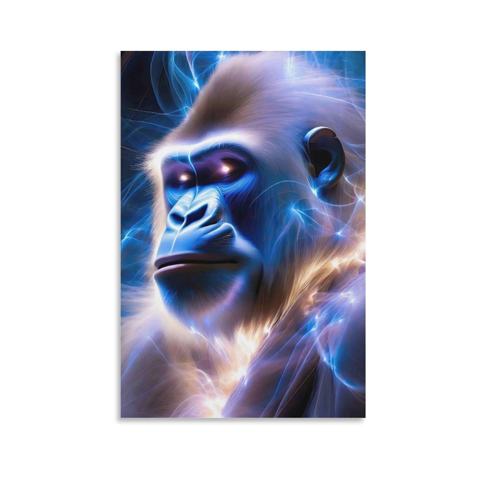 DHBANEIOK Electric Ape Portrait Wall Decor Poster Canvas Prints Picture Modern Canvas Wall Art Picture Wall Hanging for Living Room Bedroom Home Decorations 20x30inch(50x75cm)