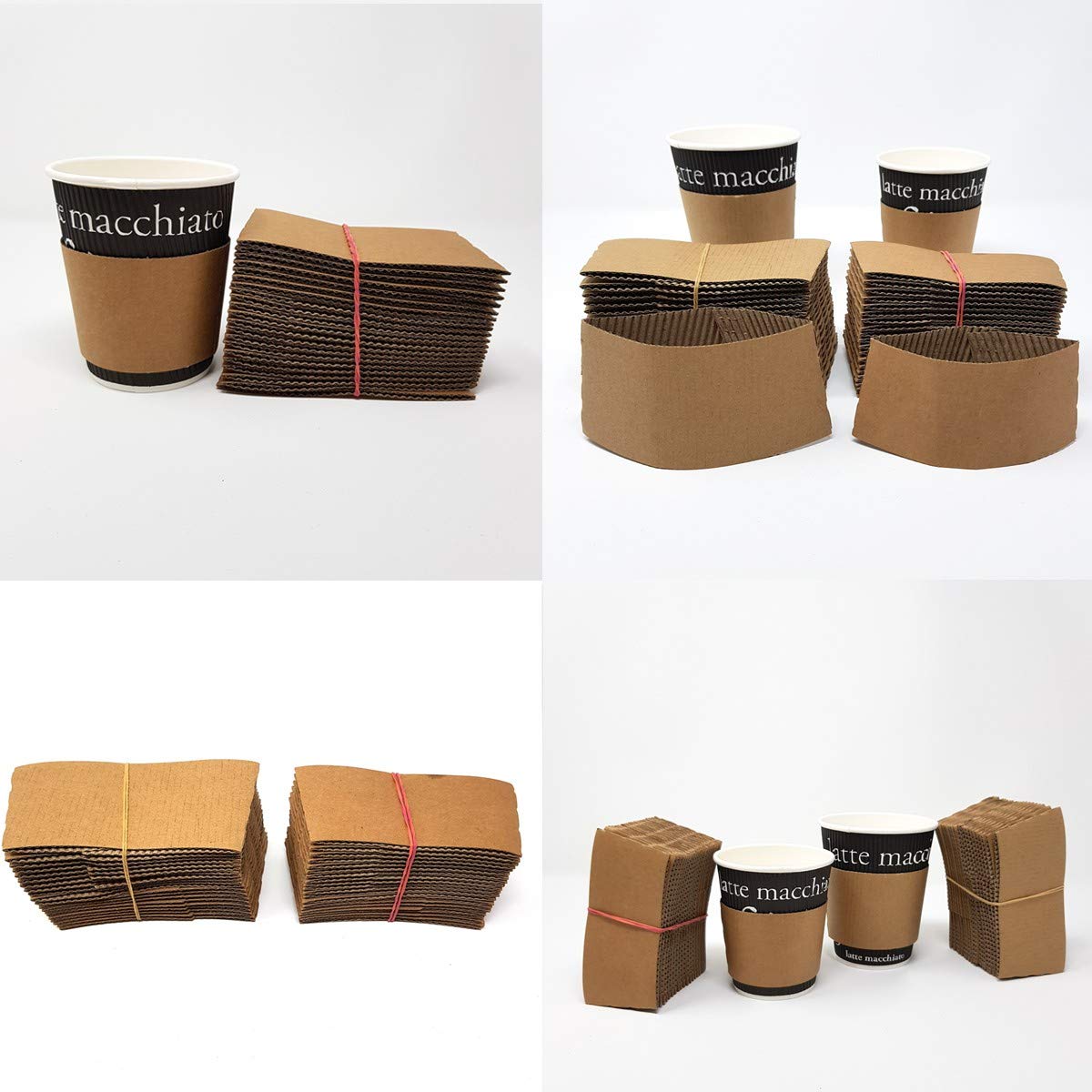 Kaffeebecher-Griffhülle, Becher-Jacket aus Pappe, Becherschutz für 0,3 l oder 0,2 l, 1000 Stück, Größe: 0,3 l