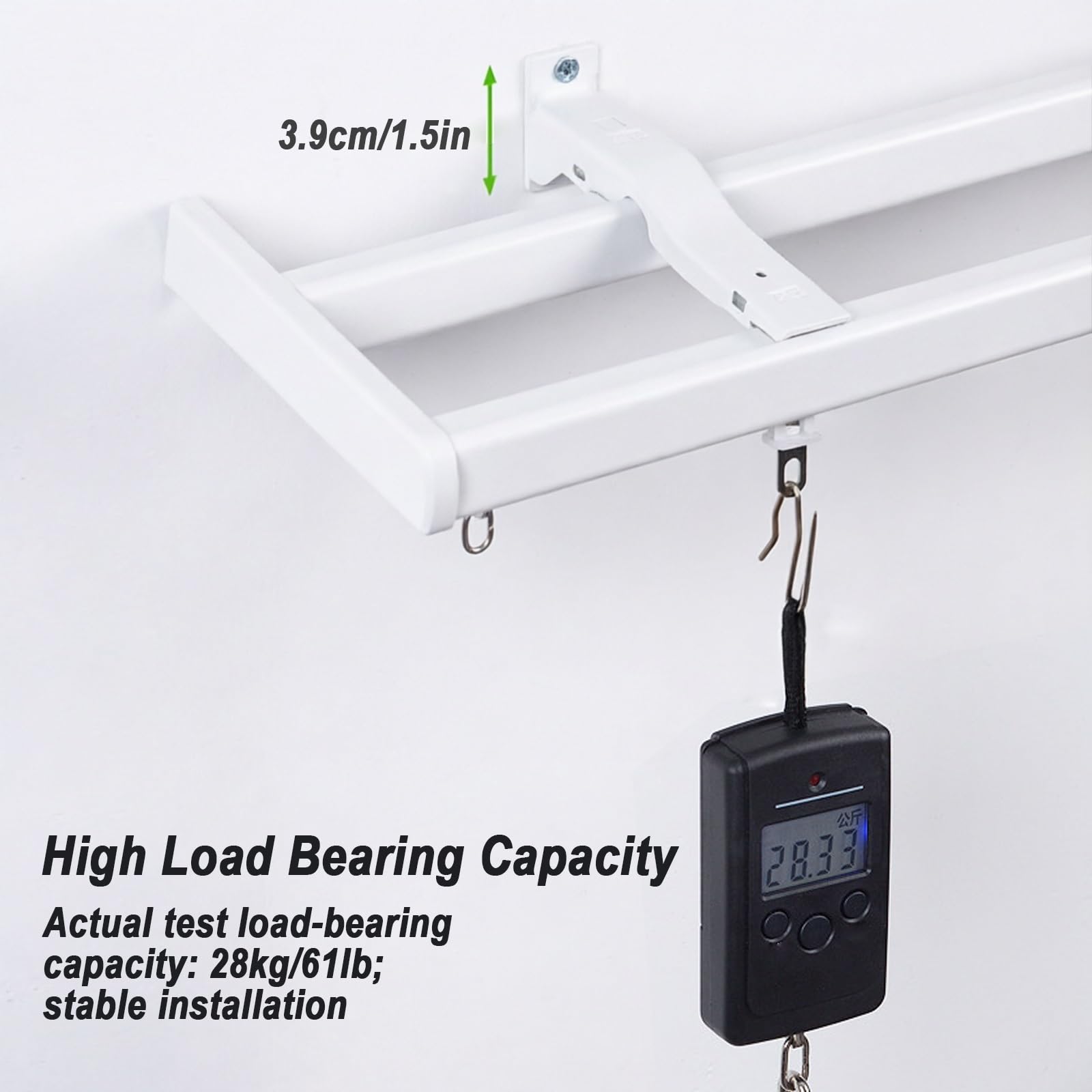 Tringle a Rideaux, Double Rail, Barre de Rideau, Alliage d'Aluminium | Tringle Rideau en d'Aluminium 22x22mm, Résistantes à la Rouille, Anti Usure, Capacité de Charge 28kg(Black,160cm (63in))
