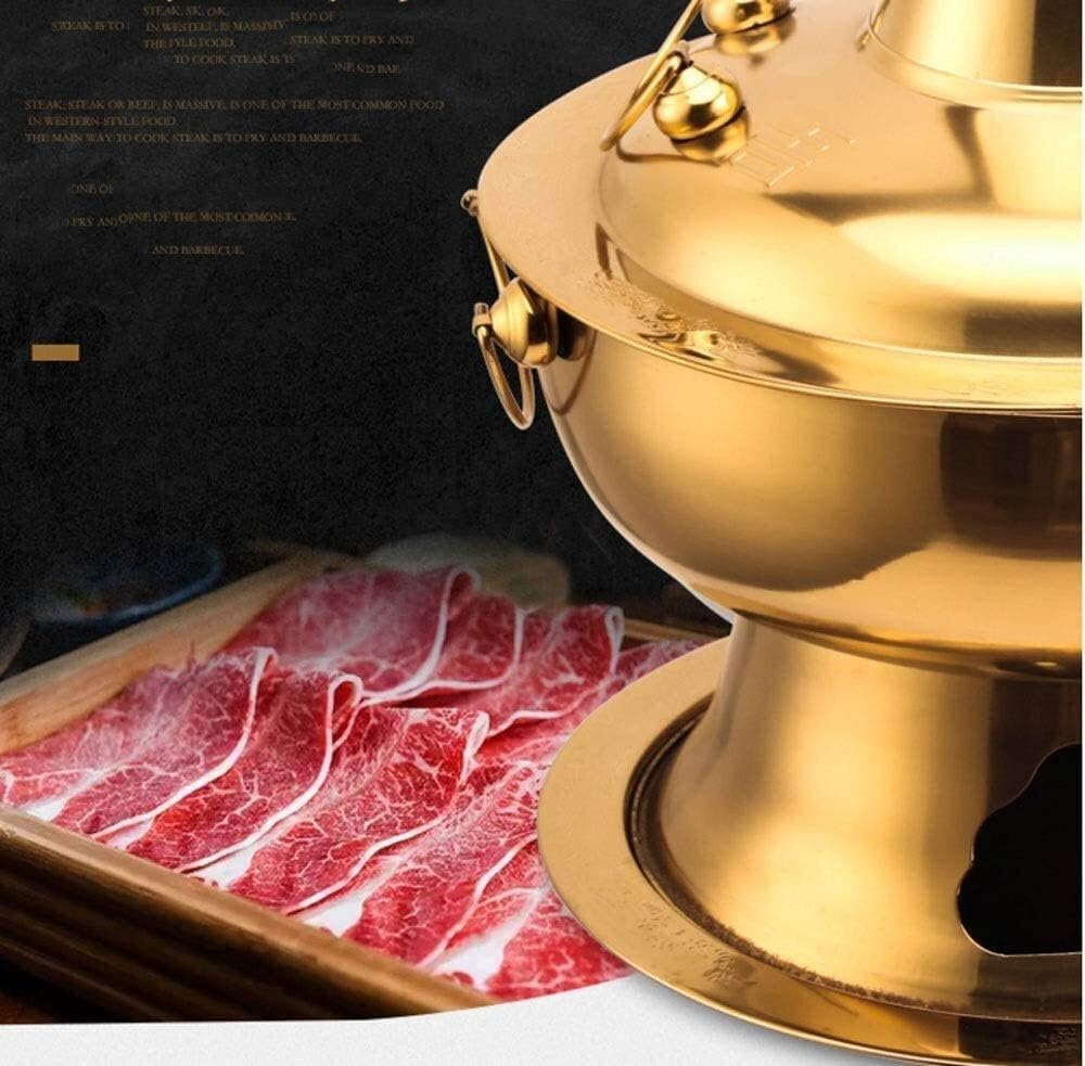 Copper Hot Pot Fashioned Charcoal Hot Pot, for Restaurant, Family Dinners Chinese Traditional Old Beijing Charcoal Hot Pot Pot Stove Special Pot Pot(D:32CM)