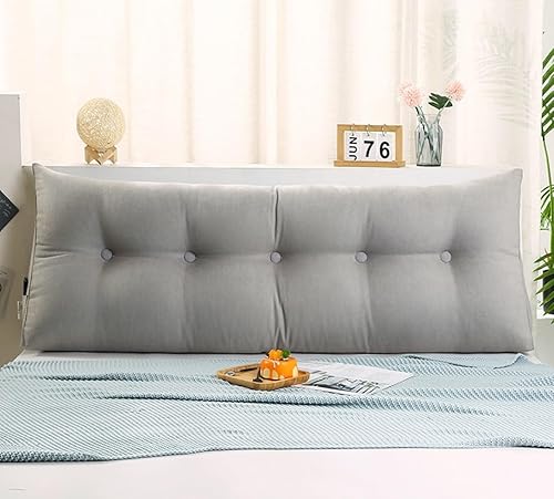 Miniatura 2 de EORNOW Almohada triangular para cabecero, cojín largo para respaldo de cabecero, cojín grande desmontable, almohada de lectura con funda extraíble