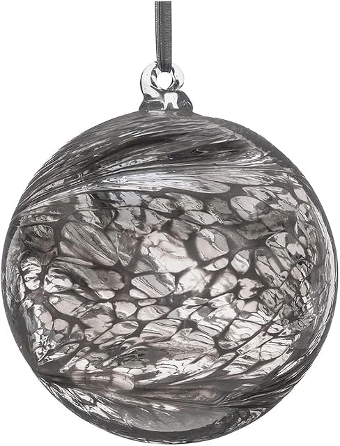 Hanging Glass Friendship Ball 10cm diameter , Silver