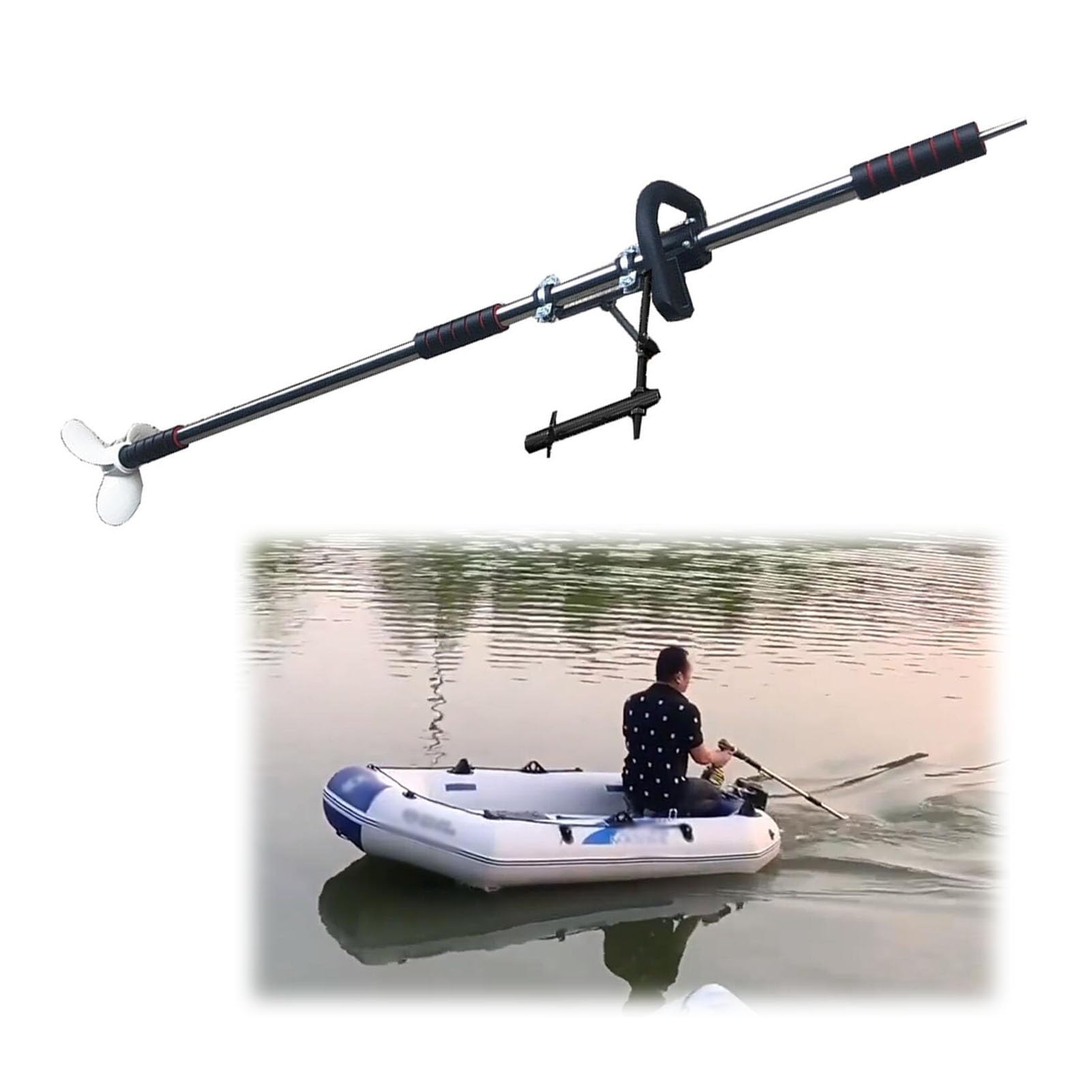 Hélice pour kayak et bouée avec rame en métal légère pour motorisation par perceuse