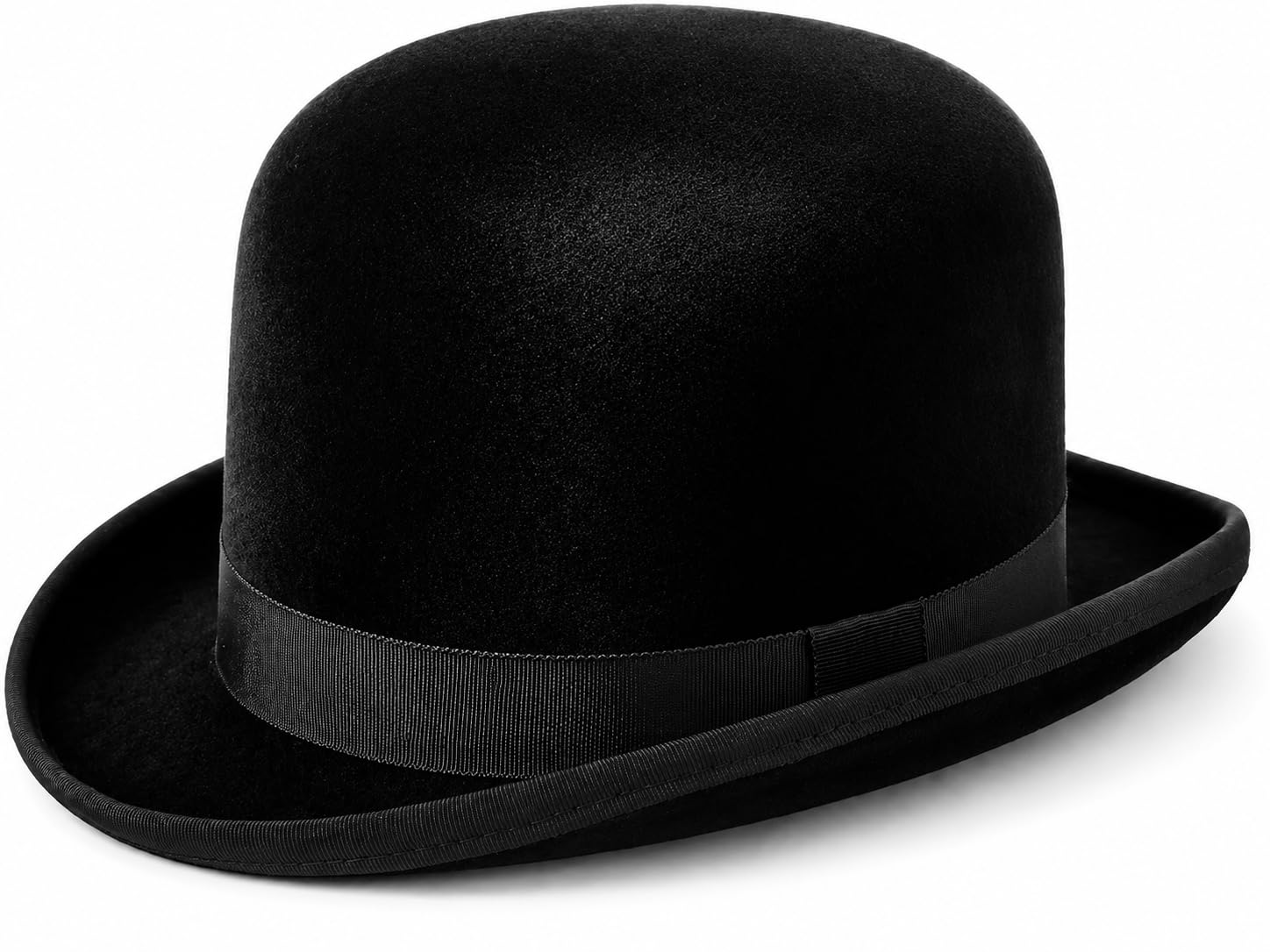 Black Bowler Hat for Men & Women - Velour Finish Adult Charlie Chaplin Hat - Victorian Edwardian Gentleman Top Hat - Peaky Blinders Gangster 1920s Costume - Steampunk Magician Halloween Fancy Dress