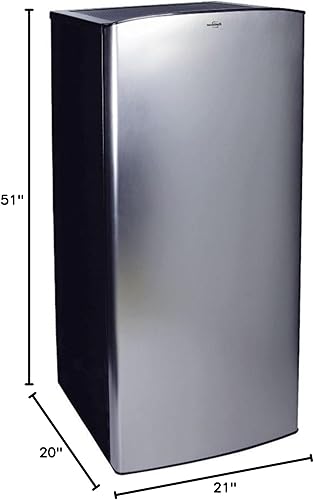 Miniatura 7 de Koolatron Refrigerador compacto de acero inoxidable con congelador, 6.2 pies cúbicos (176 litros), platanegro, respaldo plano que ahorra espacio,