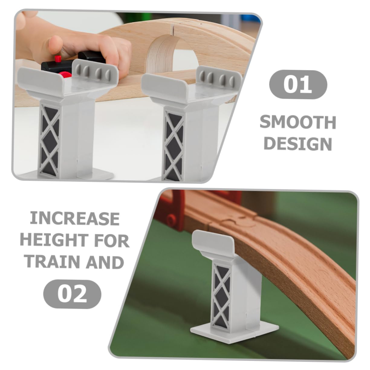 Gogogmee 9Pcs Decorative Bridge Pier for Train Track Support Risers Fun Railway Accessories for Playroom Garden Backyard Scene Building