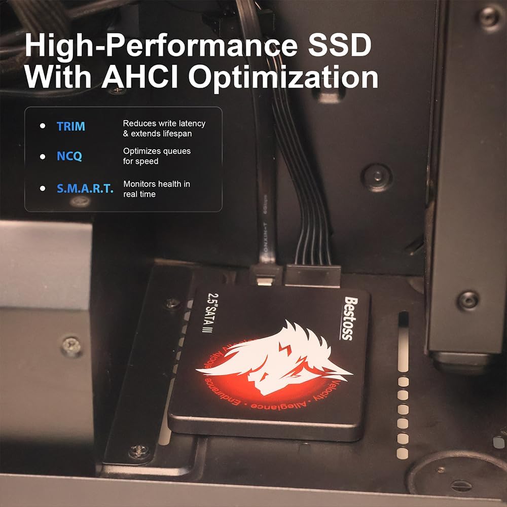 2.5 Inch SSD 120GB Internal Hard Drive for Pc or Laptop, SATA III 6Gb/s, Internal State Drive, Up to 550MB/s, Computer Storage Upgrade for Office, Students, Home Entertainment