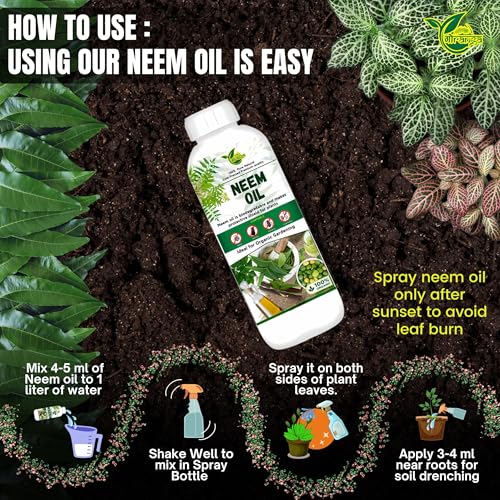 Image of Gauranga 100% Pure Organic Cold Pressed Water Soluble Neem Oil Concentrate| Natural Insect Pest Control & Fungicide for Plants Garden Agriculture For Indoor Outdoor Plants (500 Milliliter)