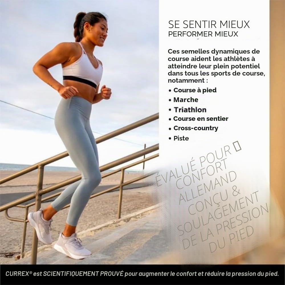 CURREX Semelle RunPro - Découvrez votre semelle pour une nouvelle dimension de la course. Une semelle dynamique pour le sport, les loisirs et la course à pied