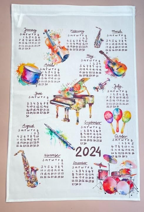 Amazon.com: Musical 2024 Calendar Towel, Linen calendar, Gift for music