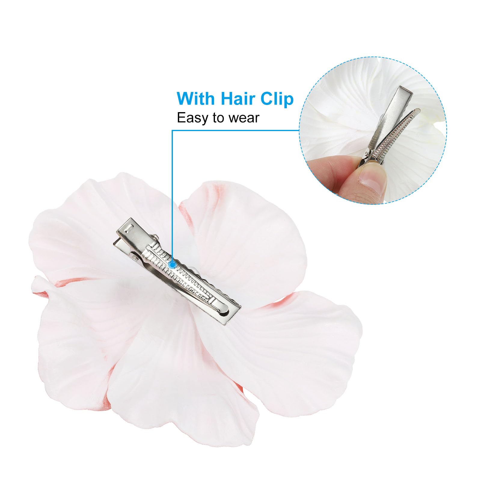 PATIKIL Hawaiian Hibiscus Flowers, 10 Pack Artificial Flowers Hair Clip DIY Foam Hibiscus Flower for Tabletop Decoration Party Favors Supplies, Red - Image 4