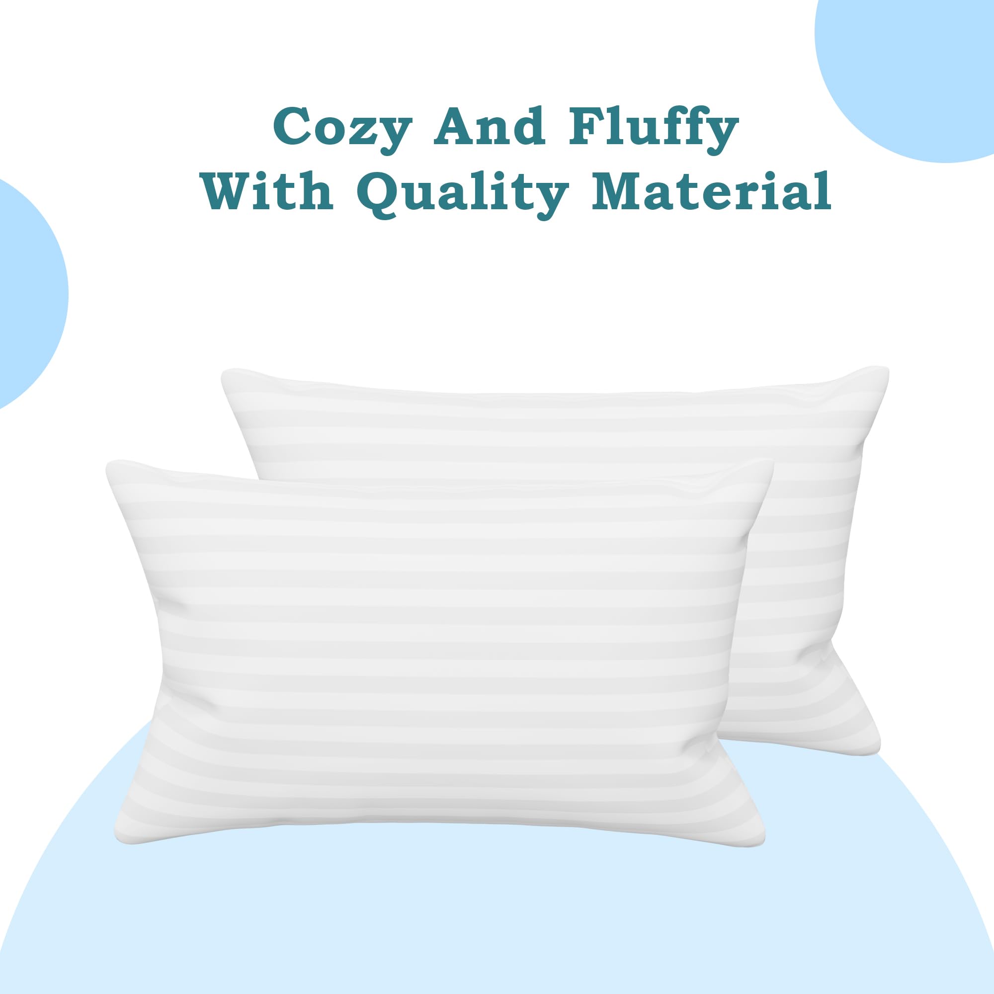 Kuber Industries Pillow Filler | 16x24 Inch | Microfiber Pillow Filler for Bedroom-Living Room-Hotel | Cozy & Fluffy Lumbar Pillow | White 2