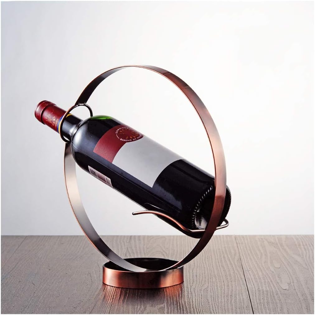 Wine Rack Tabletop Wine Rack Simple Wrought Iron Circular Ring Red Wine Decoration Shelf Creative Living Room Artwork Wine Bottle Rack Wine Bottle Holder (Color : B) (1)