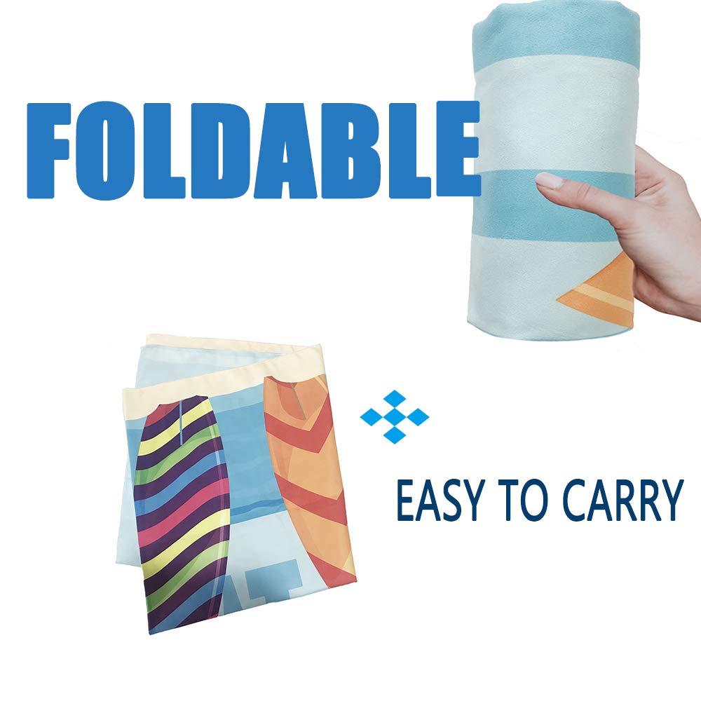 Chickw1g Serviette De Plage Microfibre Séchage Rapide 3D