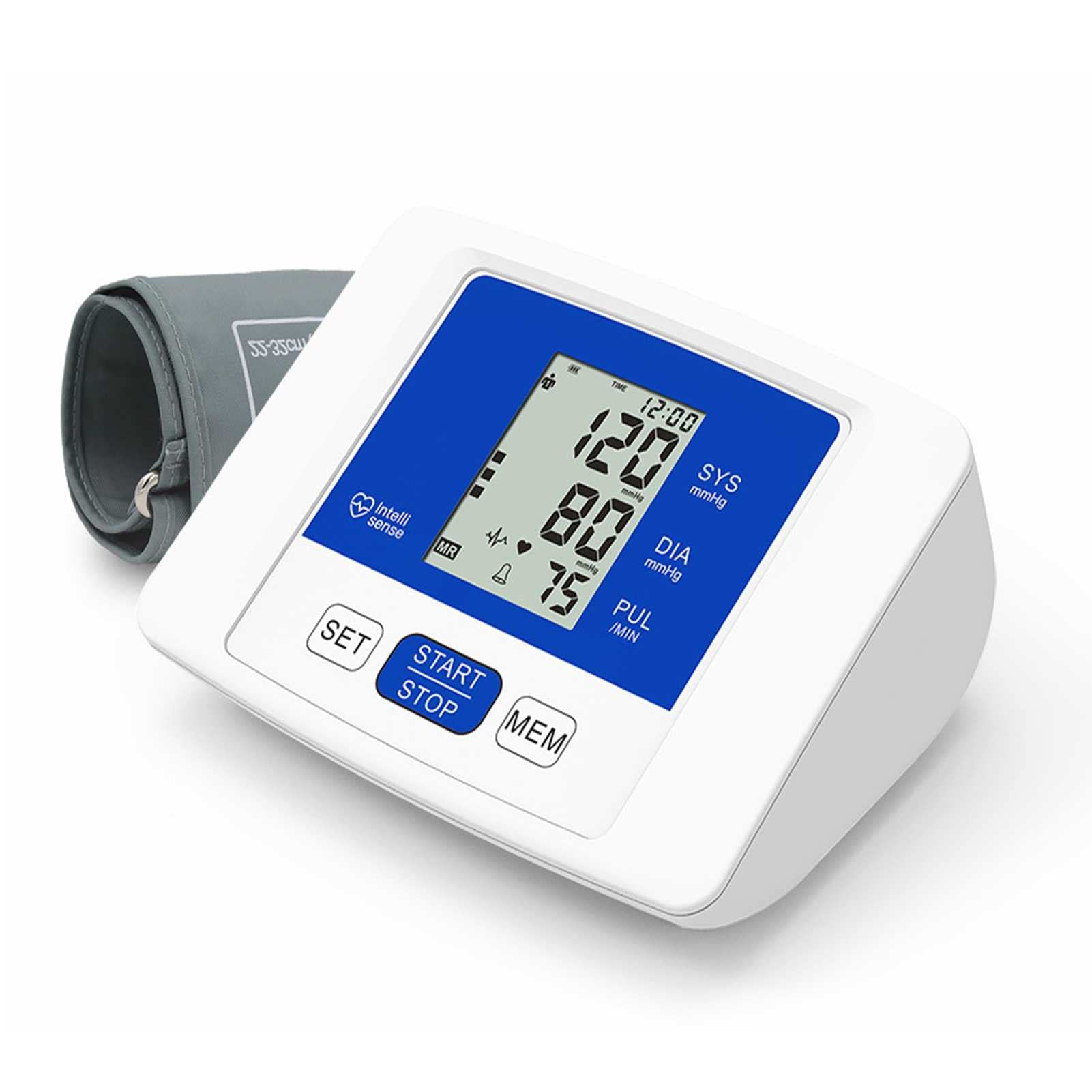 Elektroniczny ciśnieniomierz typu Abs Arm, w pełni automatyczny ciśnieniomierz, monitorowanie tętna, dane pomiarowe 2 * 99, do monitorowania nadciśnienia (niebieski)