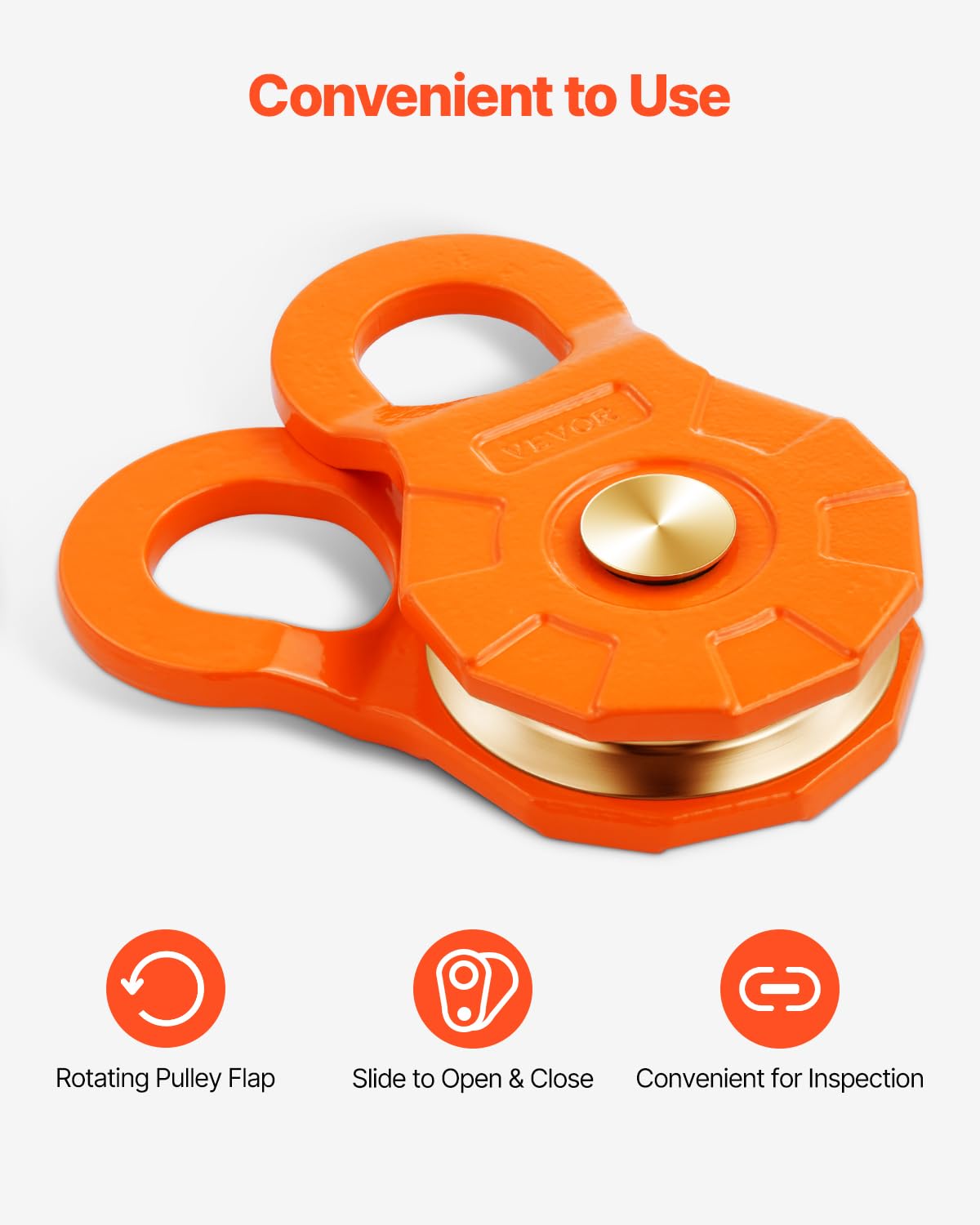 VEVOR Bloc d'arrachage, capacité de 30 T, poulie de mouflage pour corde de 10 à 14 mm, accessoire de récupération tout-terrain robuste pour le remorquage et la récupération sur camion tracteur VTT UTV